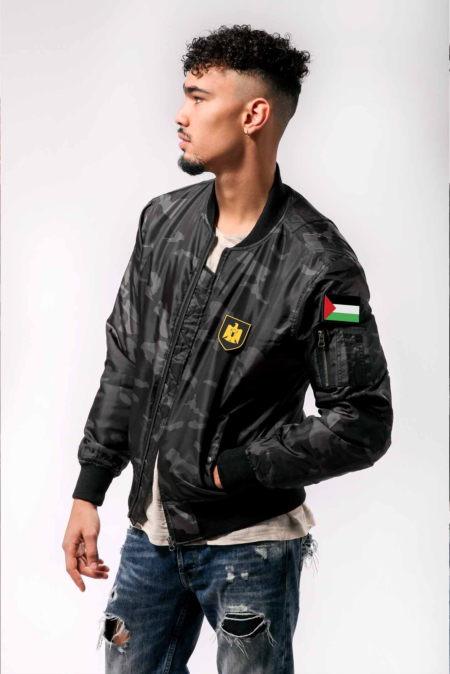 Palästina Camo Bomber Jacket-XS - Wähle deine Größe: XS